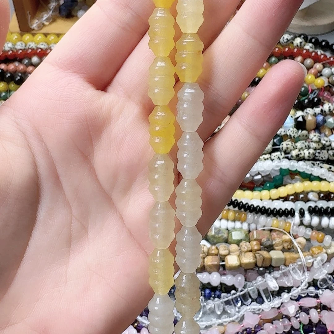 未镶嵌玛瑙/玉髓珠宝半成品金丝玉冬虫夏草形一条