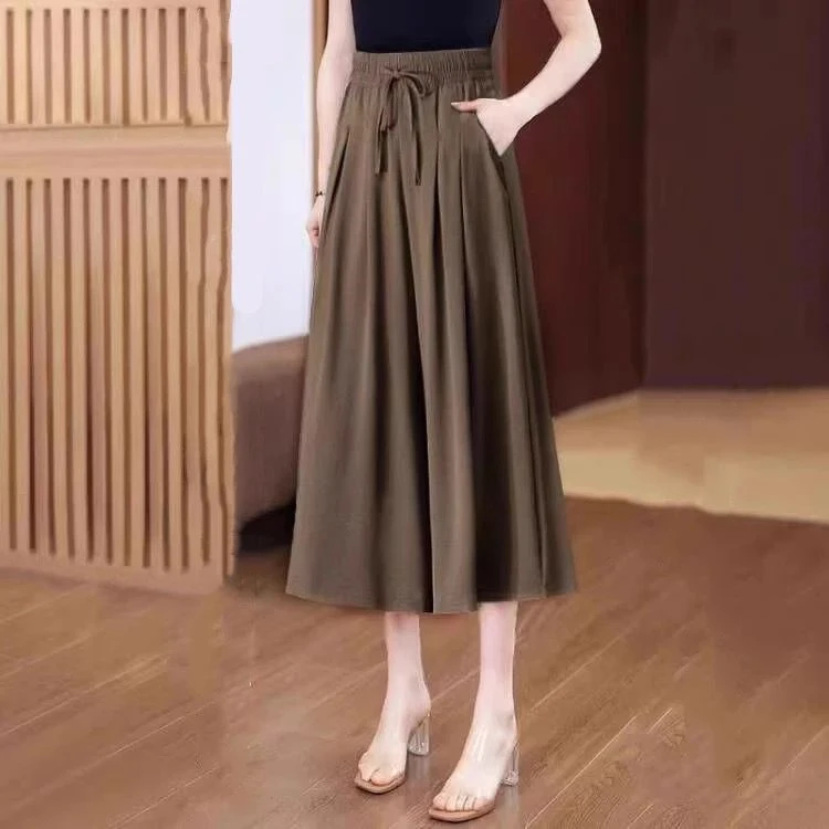 七分裤夏季裤裙新款2025高腰垂感休闲裤宽松薄款百搭中年妈妈裙裤
