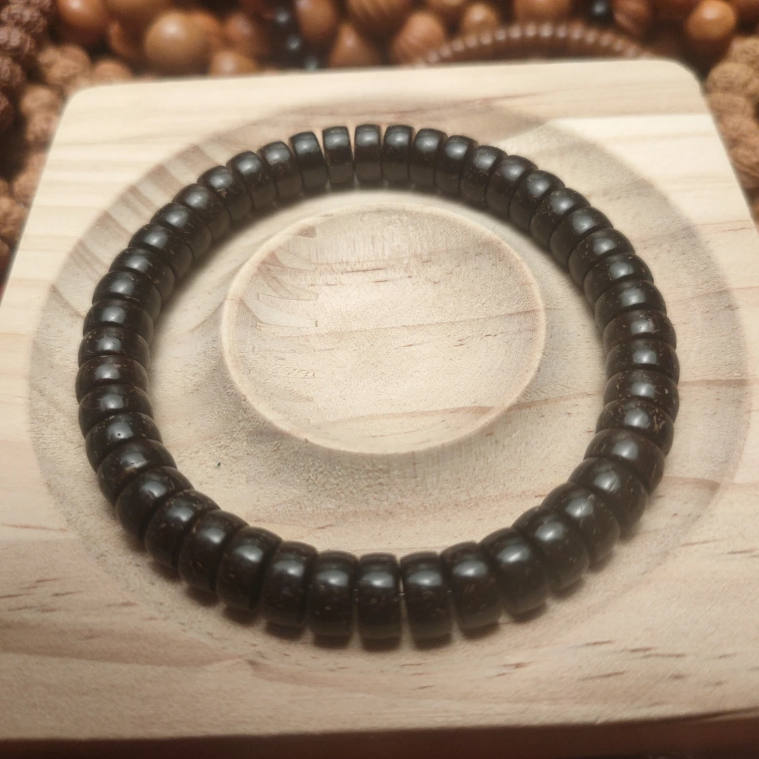 原生态椰蒂药片小单圈7*4】原生态椰蒂手串精品文玩薄切药片