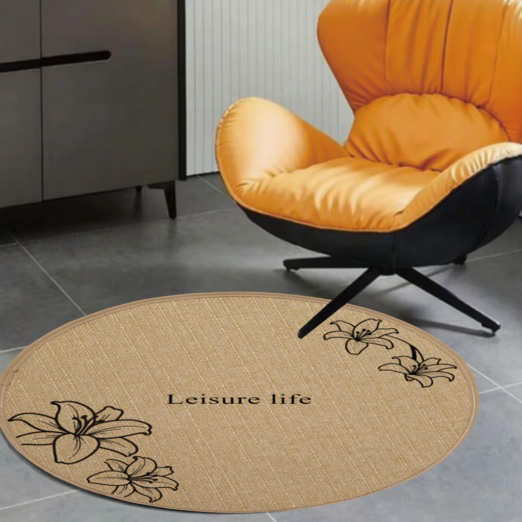 圆形亚麻编织沥水垫家用隔热垫浴室地垫脚垫吸水垫门口防滑耐磨垫