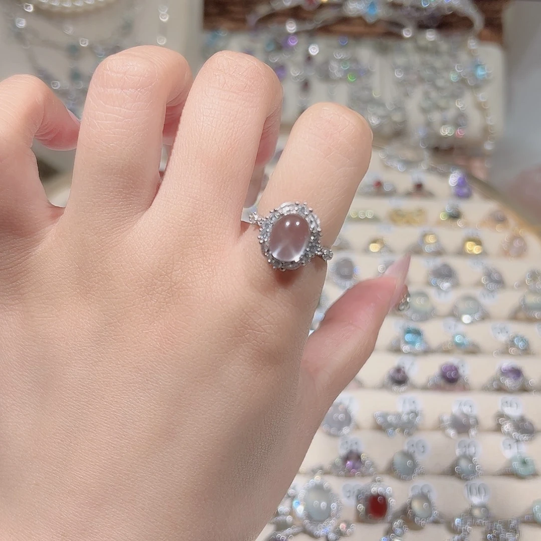 银S925镶嵌戒指芙蓉石