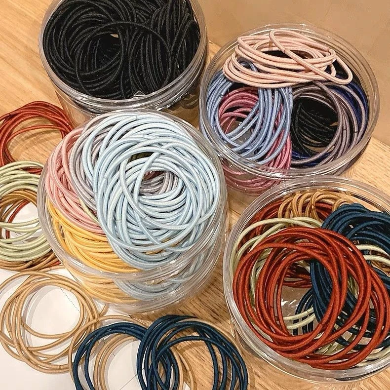 黑色皮筋扎头发大圈超细高弹力胶圈女耐用成人头绳细款细小简约发