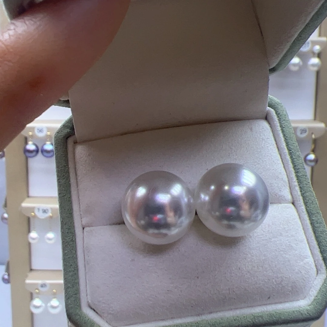 淡水珍珠耳饰银S925镶嵌