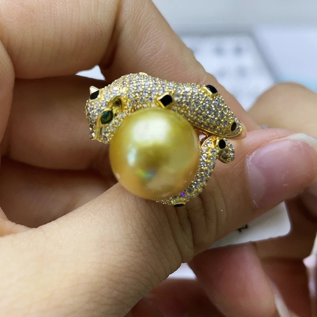银S925镶嵌戒指海水珍珠