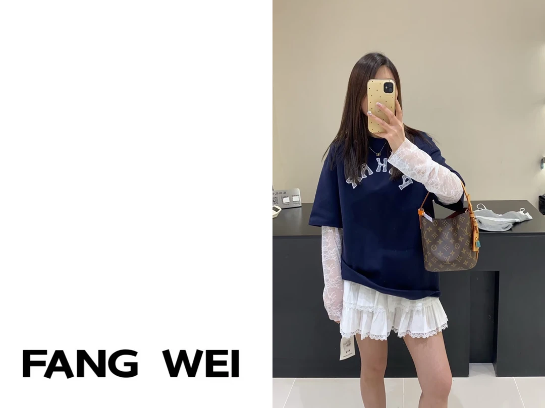 欧货拼接蕾丝半袖