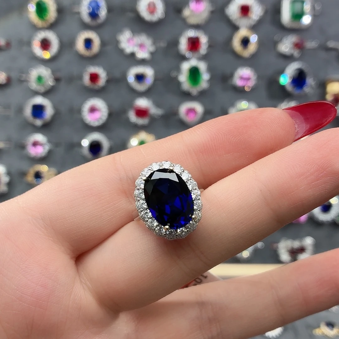 925银培育皇家蓝色宝石