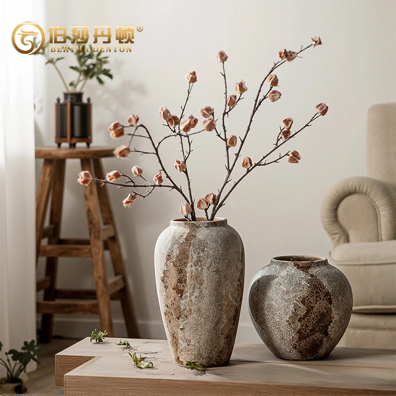 BERTHA DENTON/伯莎丹顿复古新中式陶罐侘寂风装饰品摆件陶瓷花瓶