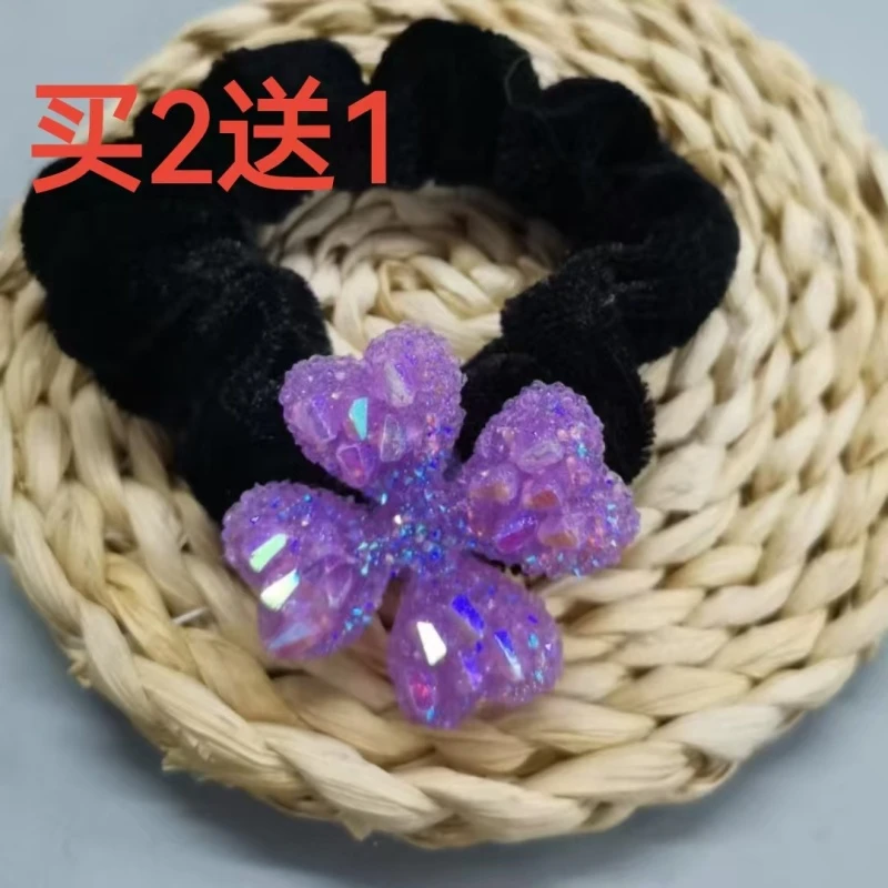 水钻发圈伤发高弹绒布发绳盘发头绳学生韩版橡皮筋皮筋发饰头饰