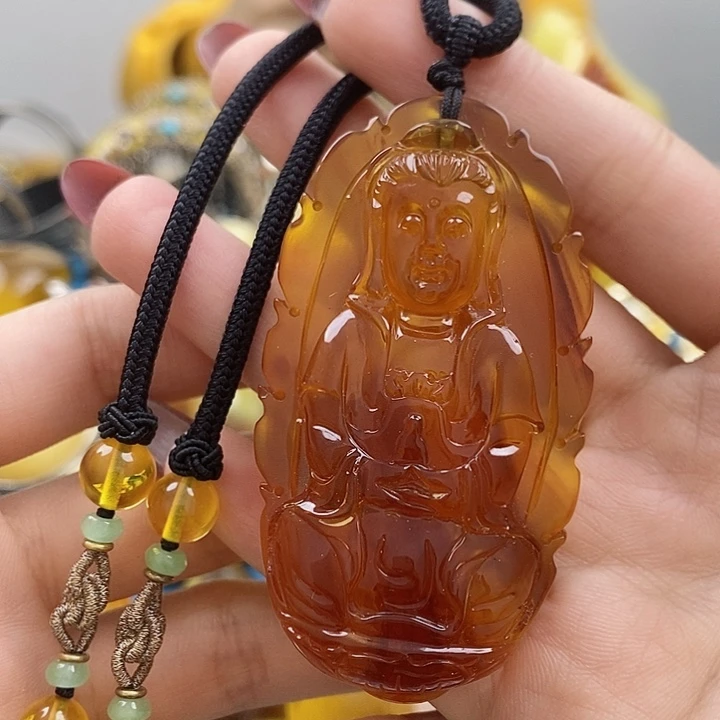 琥珀颈饰未镶嵌吊坠