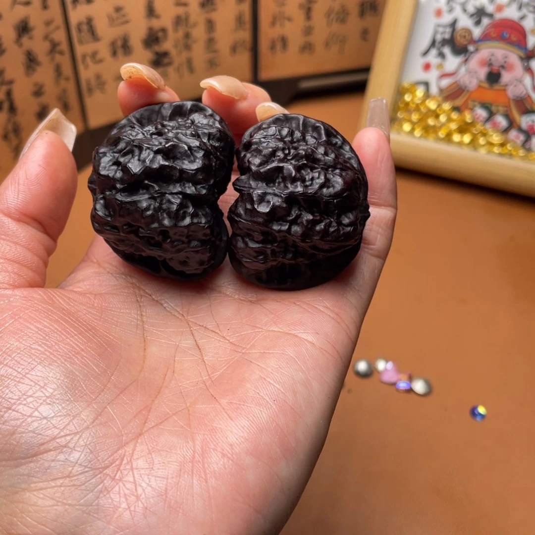 核桃蛤蟆文玩手把件7号