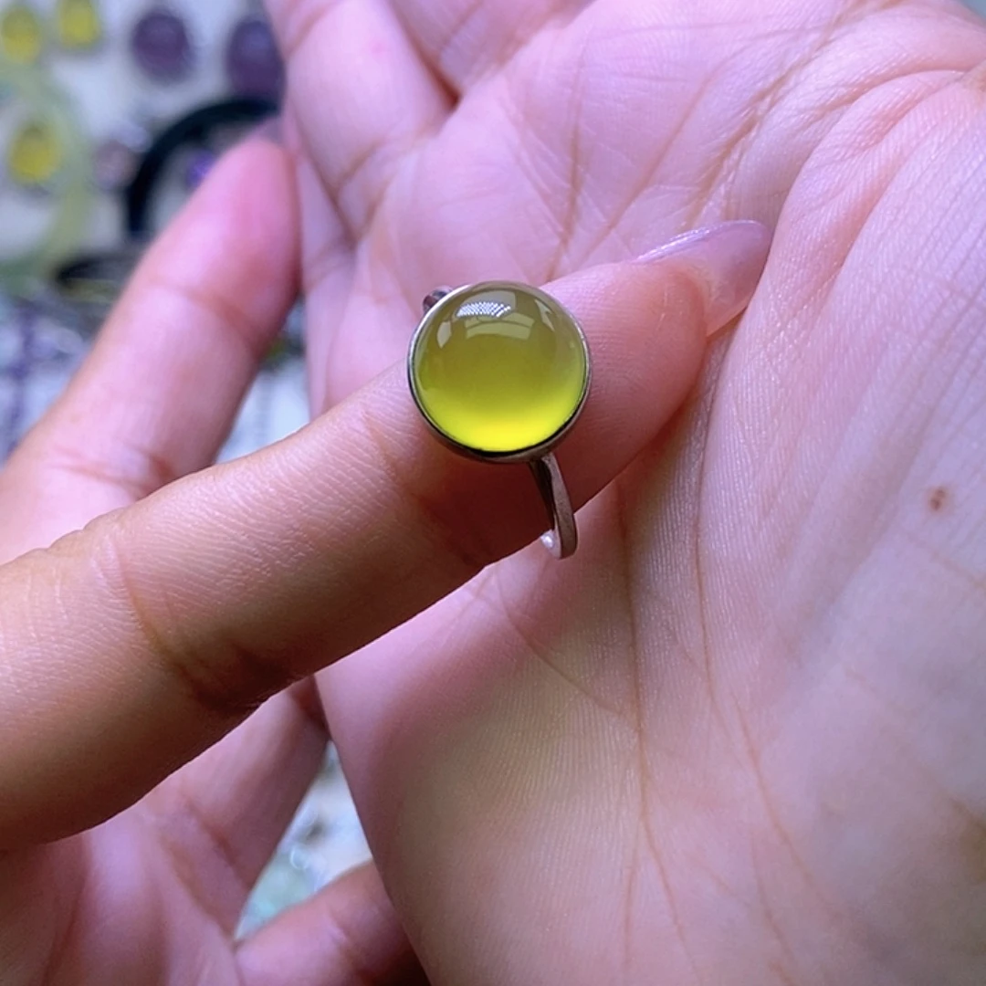 岫玉银S925镶嵌戒指