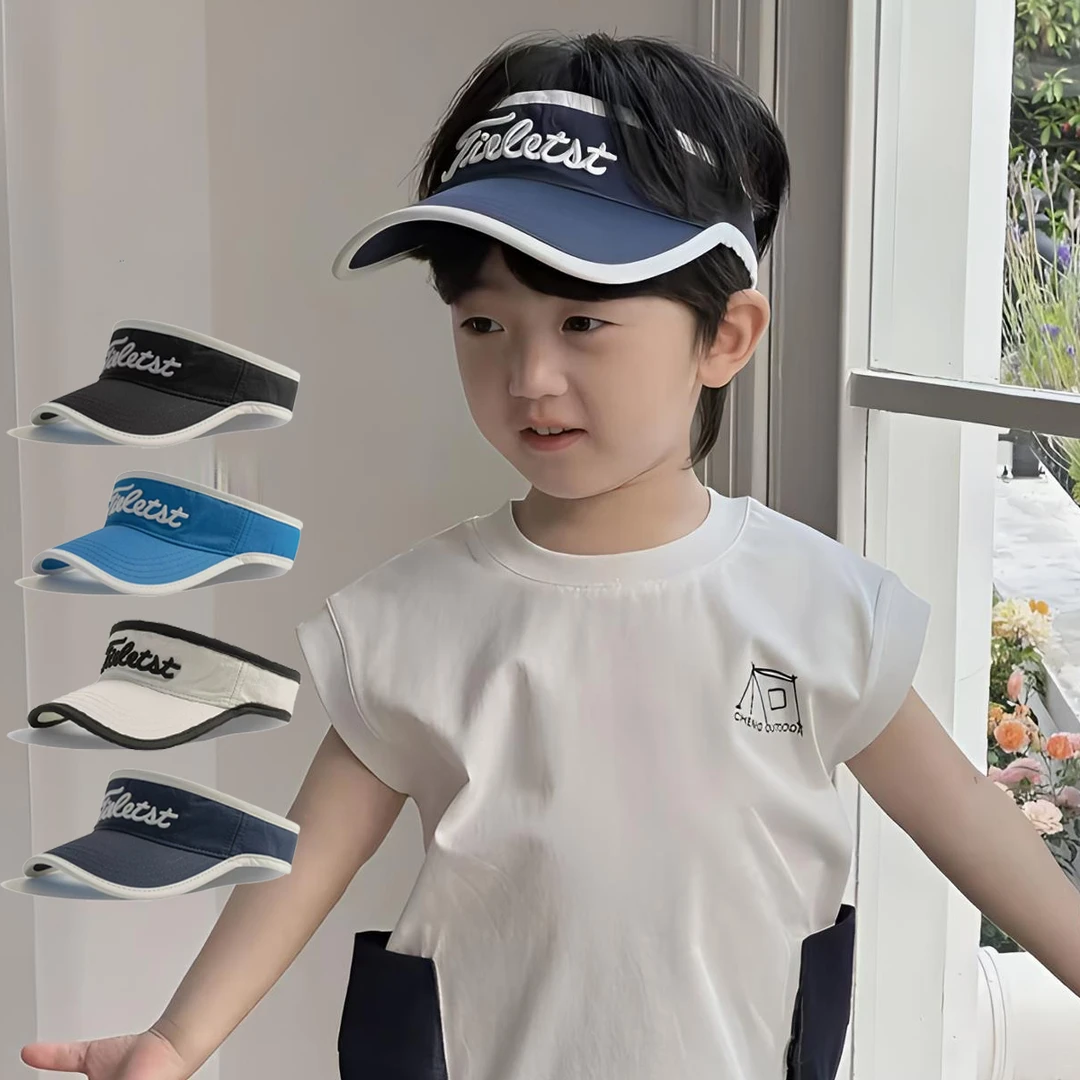 运动防晒帽儿童空顶帽夏季女孩防紫外线大檐遮阳亲子款速干太阳帽