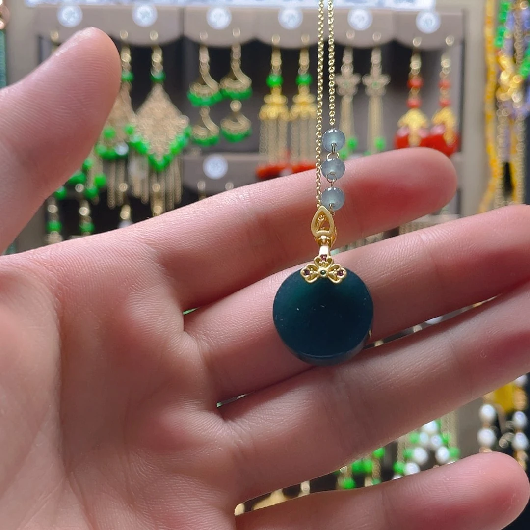 翡翠耳饰合金翡翠