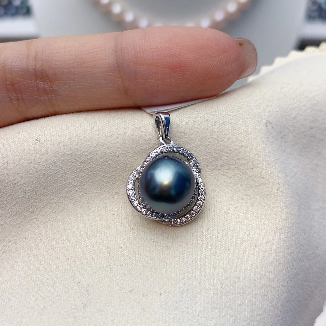 银S925镶嵌颈饰海水珍珠w62