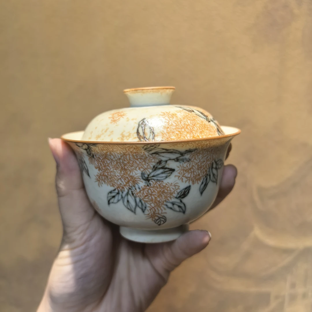 雨古中秋月桂兔盖碗YG0685