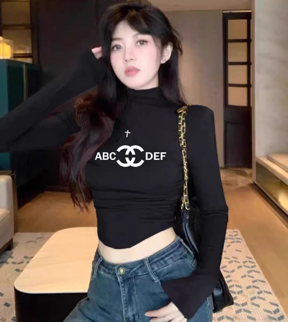 紧身德绒半高领打底衫女秋冬2025新款美拉德内搭短款纯欲茶艺上衣