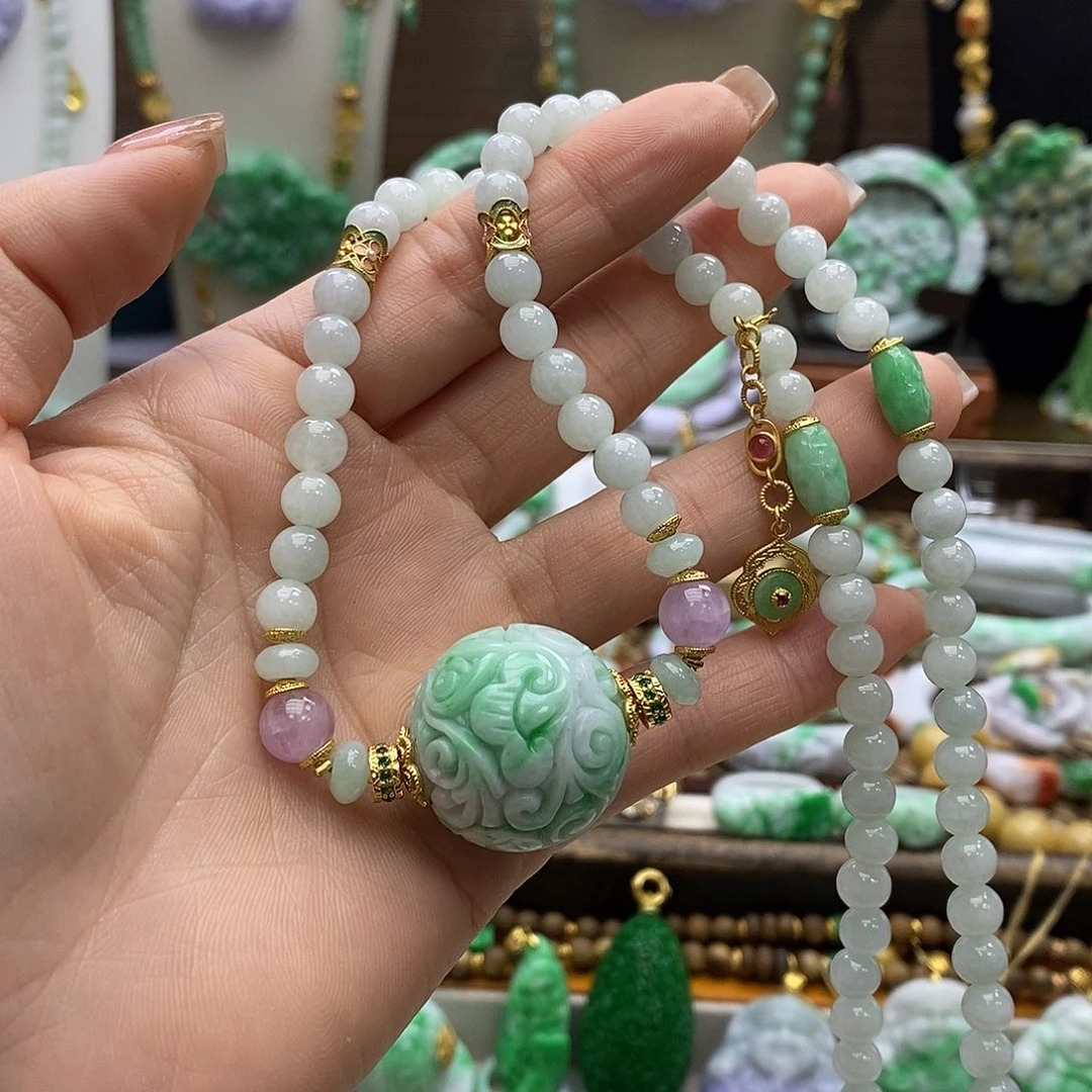 翡翠未镶嵌颈饰天然