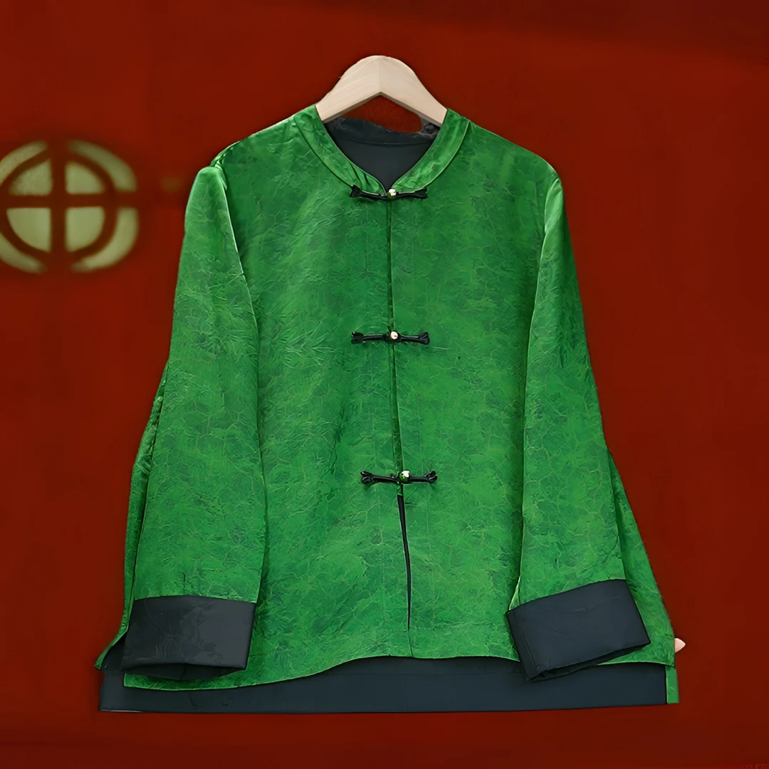 <<非遗美学>>新中式油皮重锻香云老料外套T1319