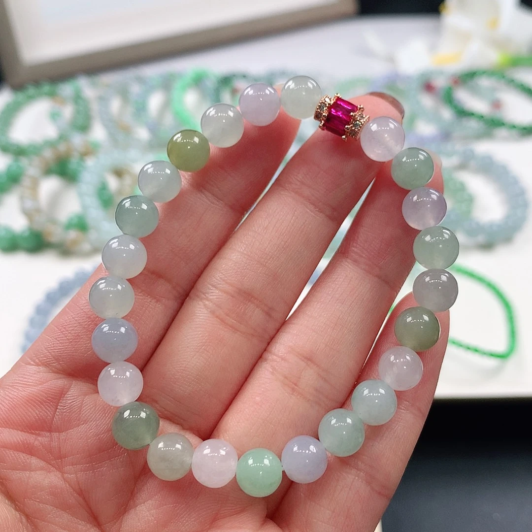 翡翠未镶嵌手链7.4mm