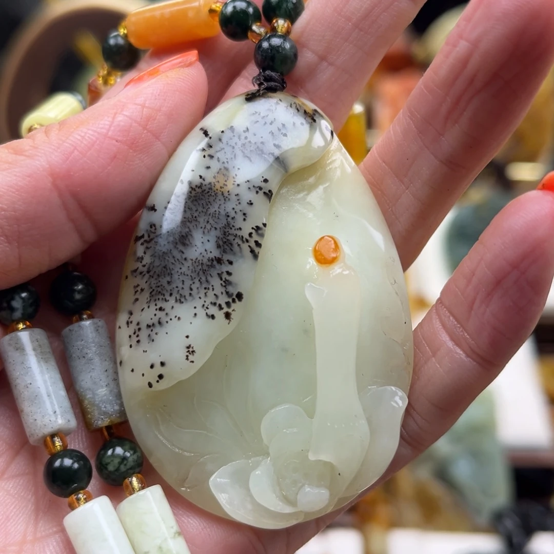 岫玉未镶嵌挂件挂件