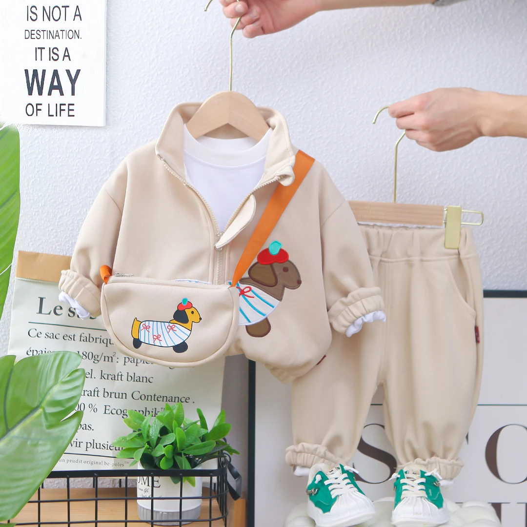 童装男童春装套装新款婴儿童春秋季男宝宝洋气卡通长袖三件套小童