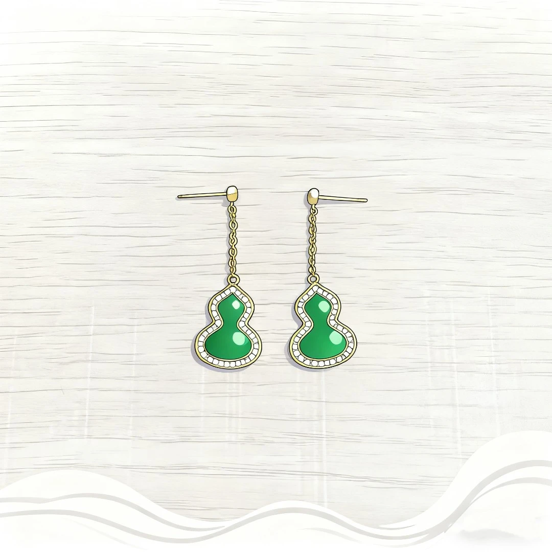 铜合金贝壳耳饰 时尚百搭气质流苏葫芦耳饰HRC-10269-270