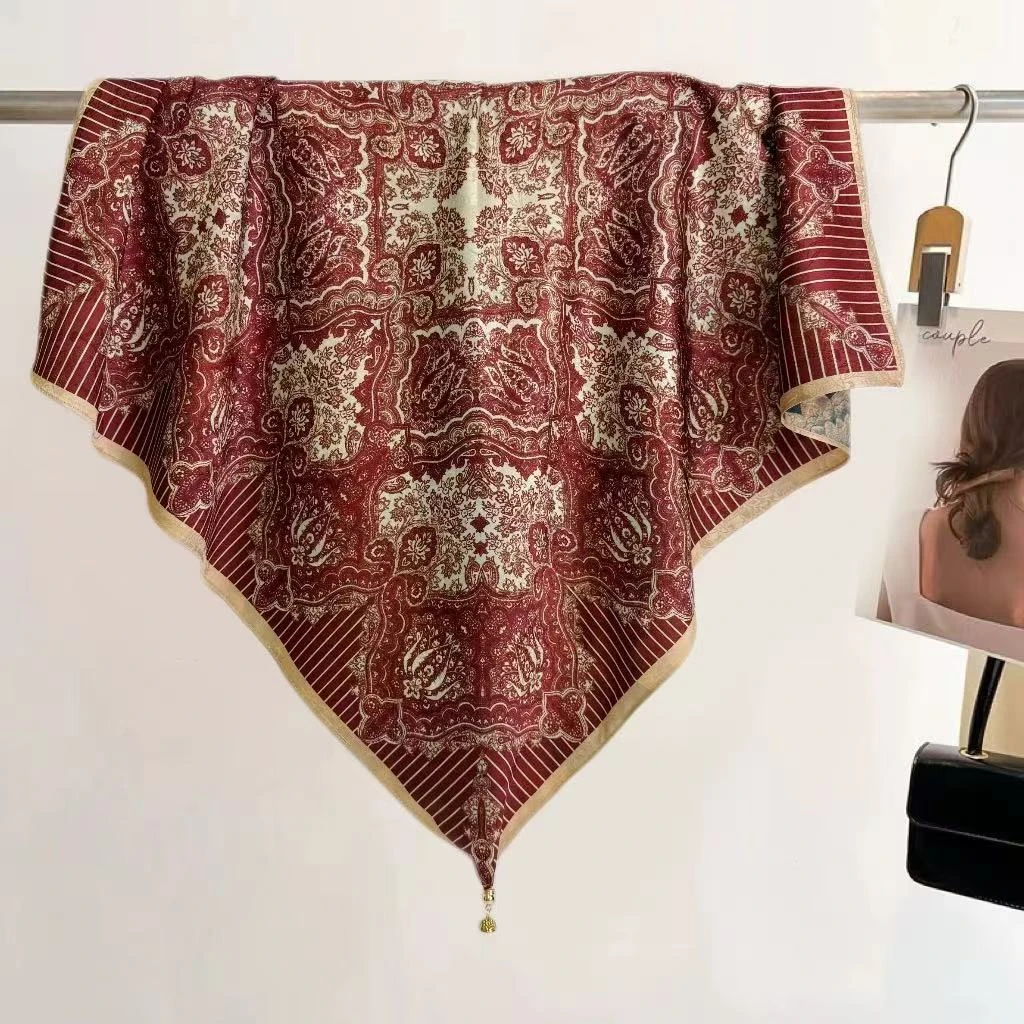 70/70尺寸 双面彩 莨纱 花萝 早春新款