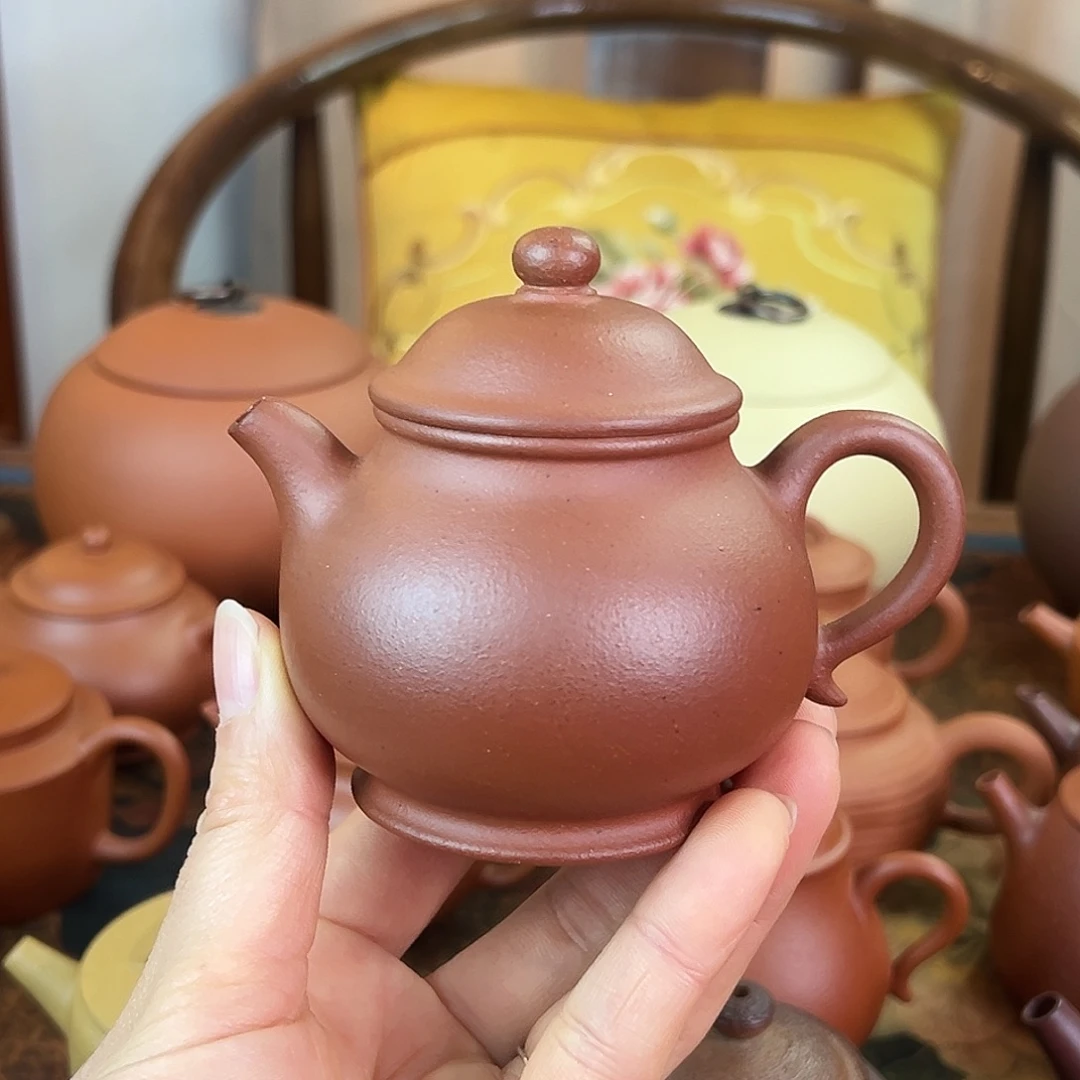 茶壶紫砂精品原矿 潘壶 红皮龙泥 160cc