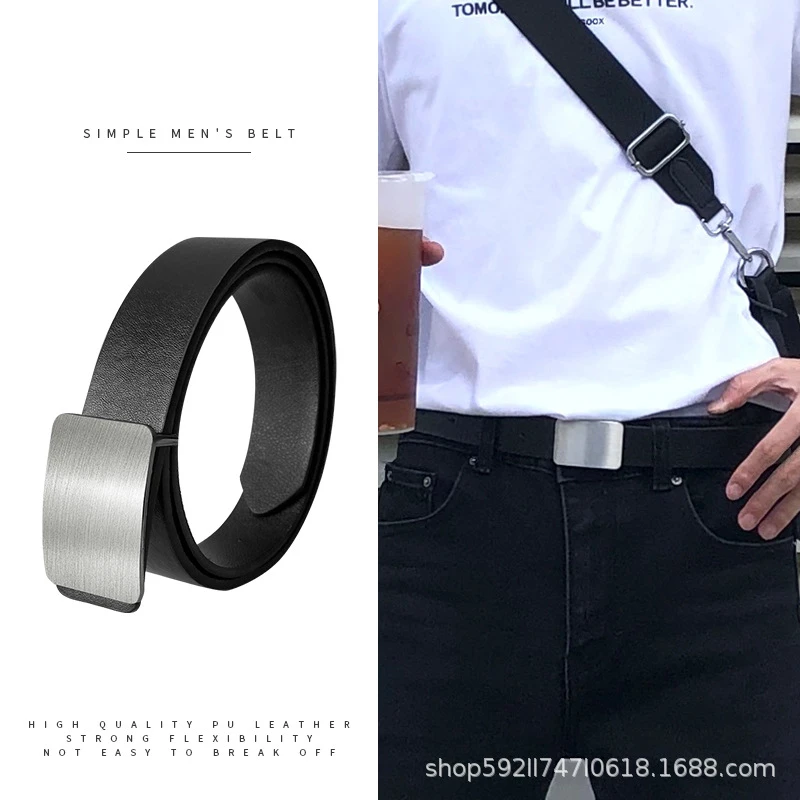 新款简约男士皮带批发百搭潮流裤腰带休闲韩版学生个性时尚裤带男
