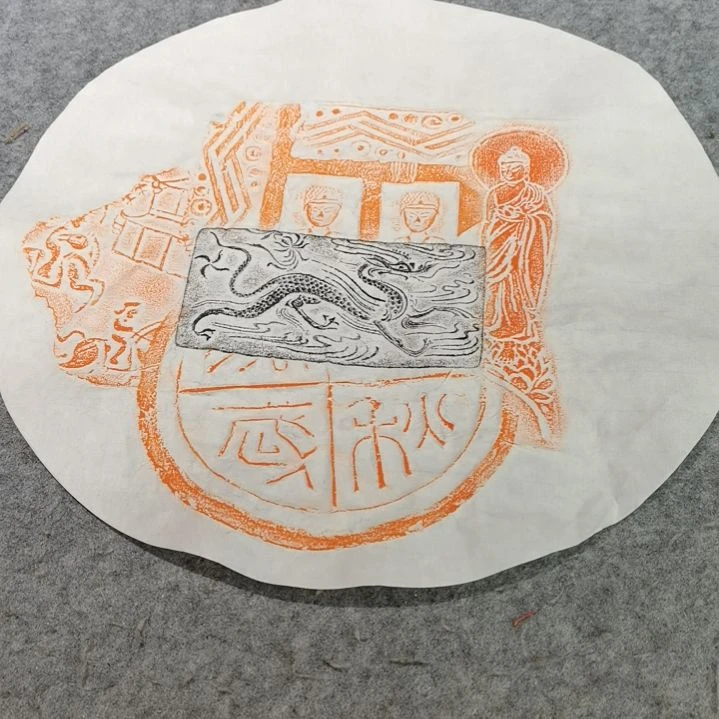 昌化石印石，锦灰堆拓片一张，尺寸38