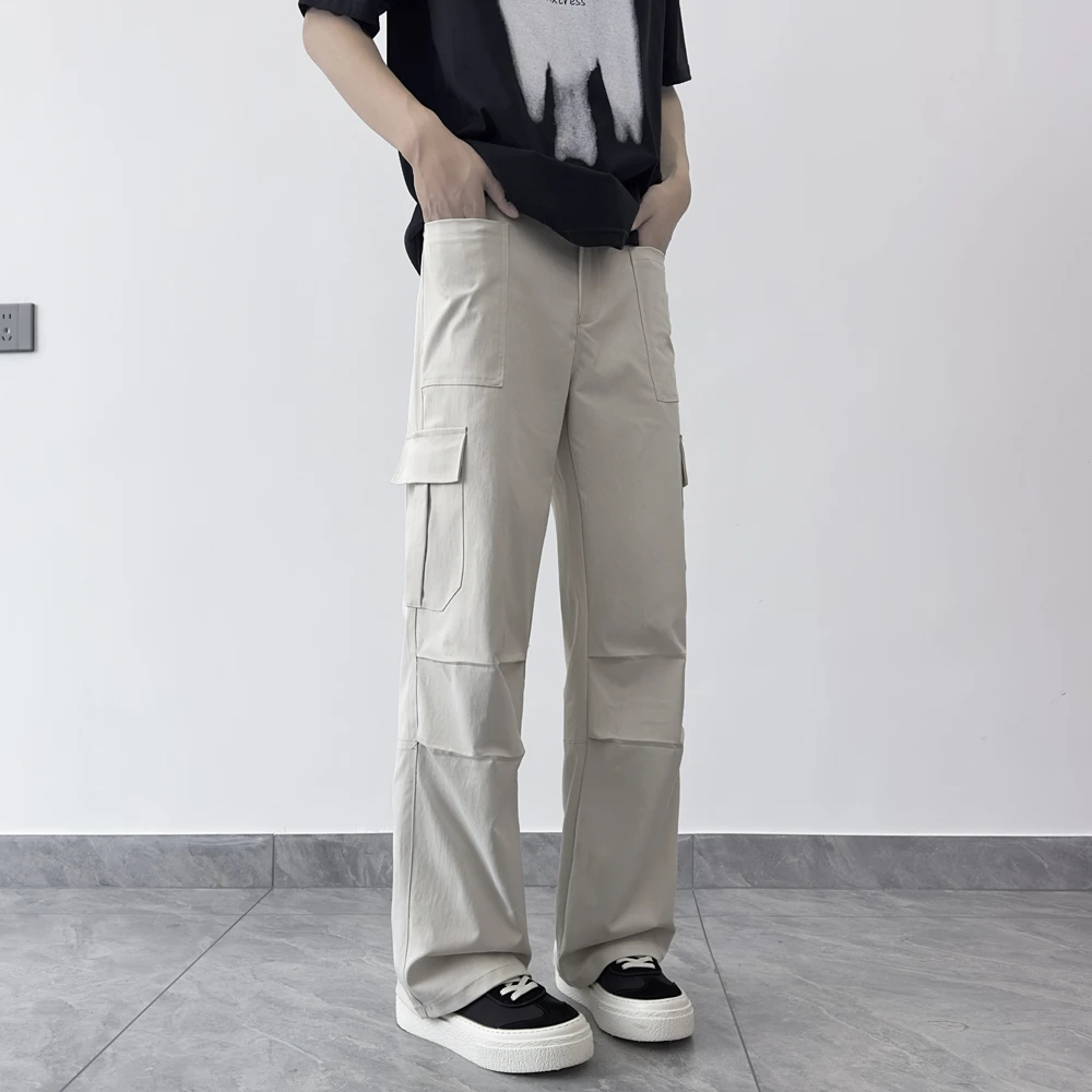 长裤口袋休闲裤美式直筒休闲卫裤伞兵工装裤男士复古潮牌男生裤子