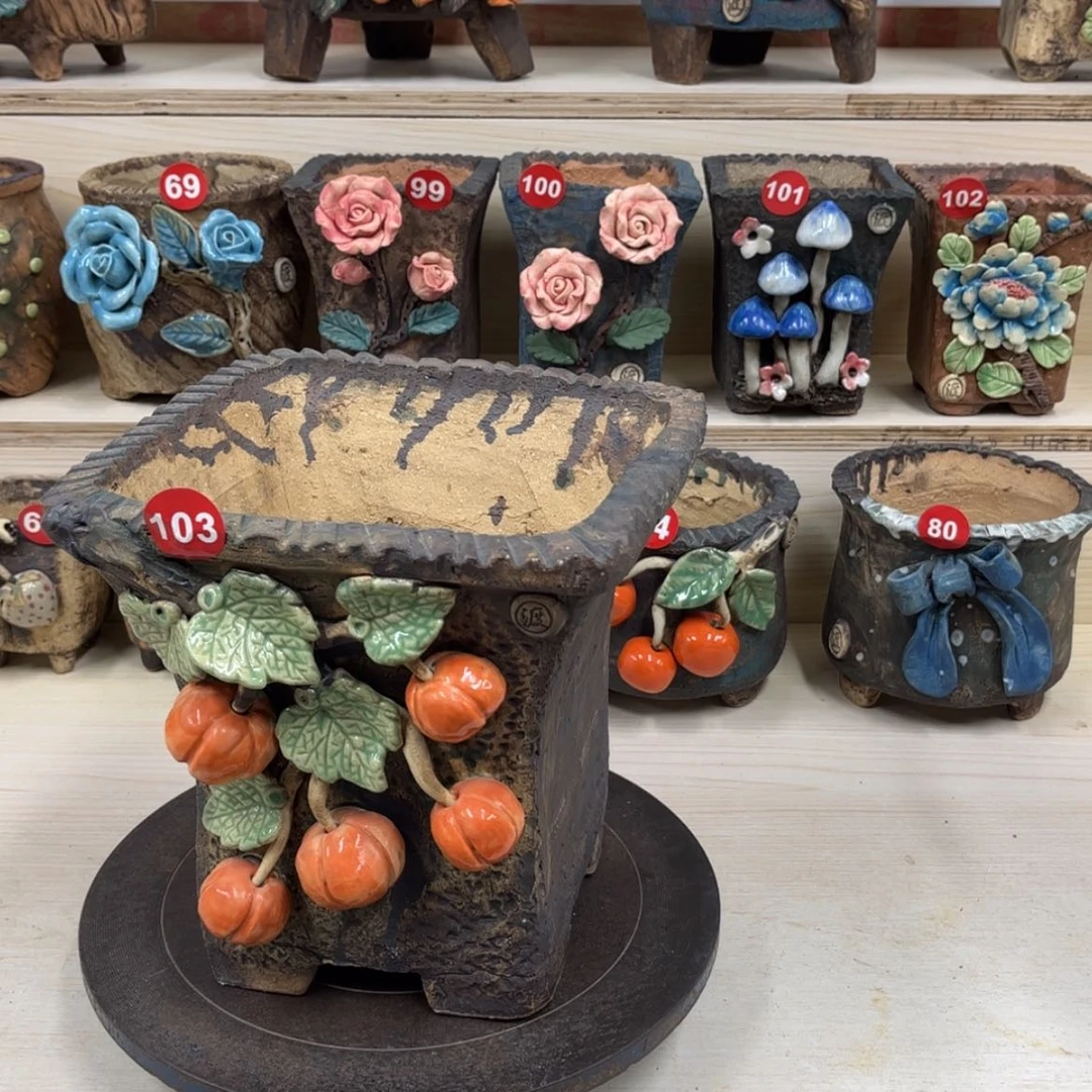 【闪购商品】紫砂花盆103号内口18×17.5外高21