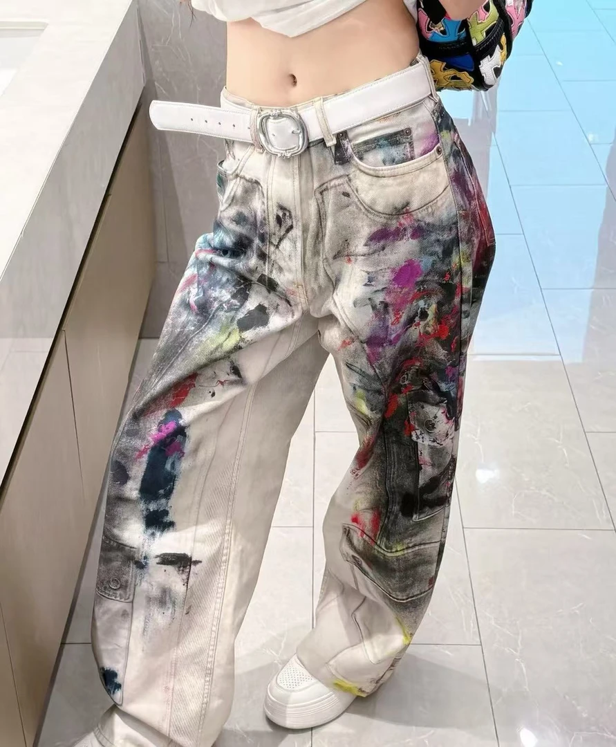 2025SS 画家涂鸦泼墨牛仔裤