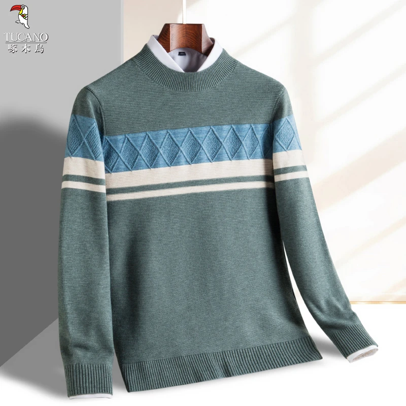 啄木鸟冬季新款高级感商务男装时尚潮流百搭舒适针织衫上衣