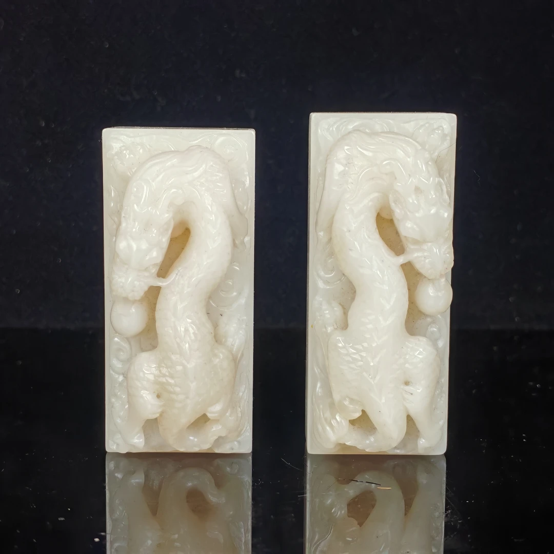 高山荔枝冻龙戏珠印章 A6.6*3*3cm B7*2.9*2.7cm  书法国画用章