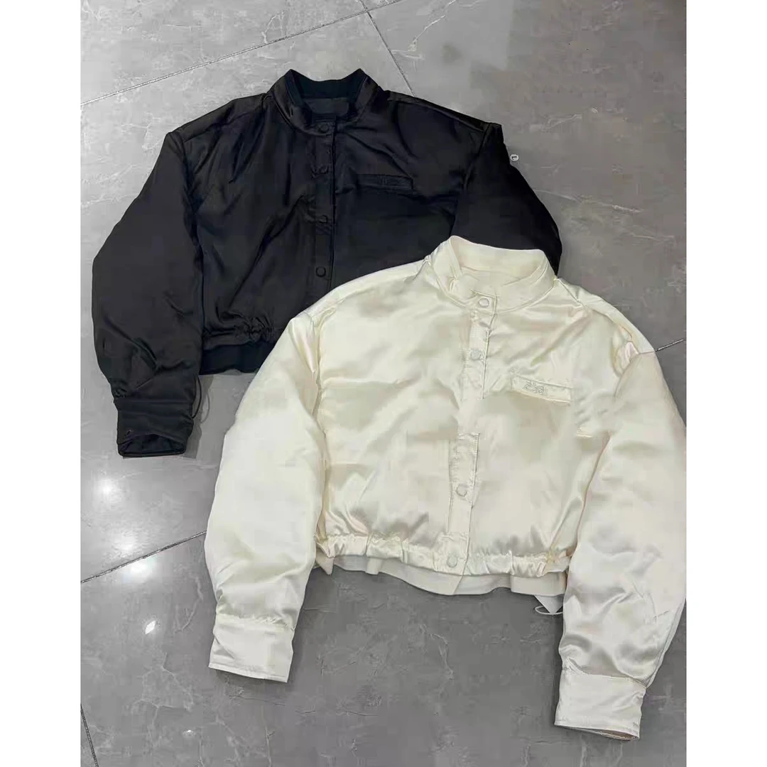 5630#鹅绒胸前字母小标韩版宽松显瘦百搭秋冬保暖外套下摆设计感