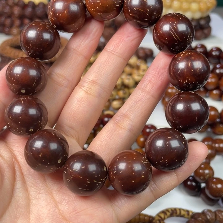 紫金鼠手串19尺寸练手瑕疵（多棕线/黄斑）