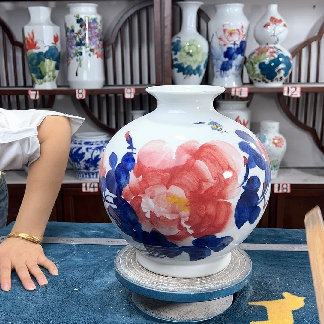 摆件景德镇陶瓷石红牡