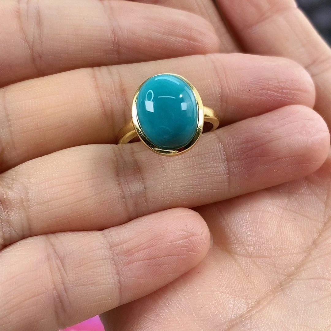 绿松石银S925镀金镶嵌珠宝奇石