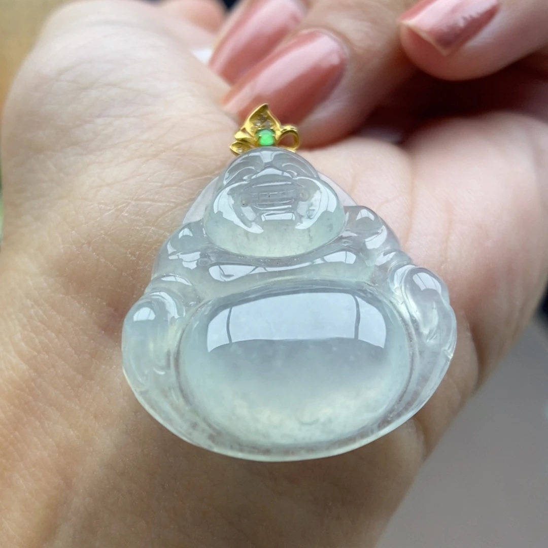 翡翠18K金镶嵌颈饰吊坠50