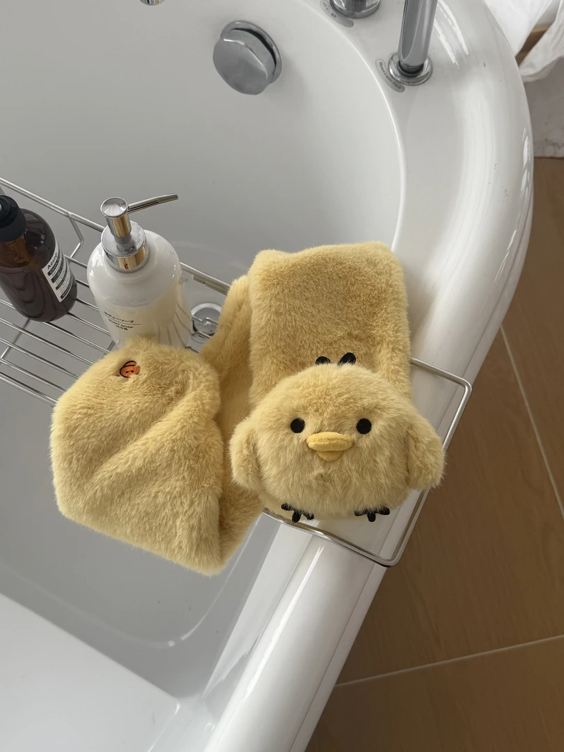 火箭大炮家小鸡加绒可爱防寒动物学院风保暖日系ol围巾轻松熊