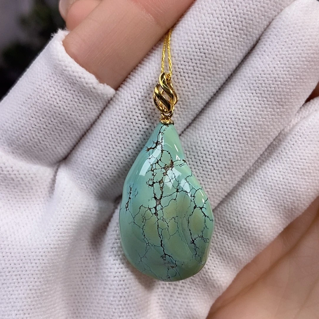 绿松石18K金镶嵌珠宝奇石