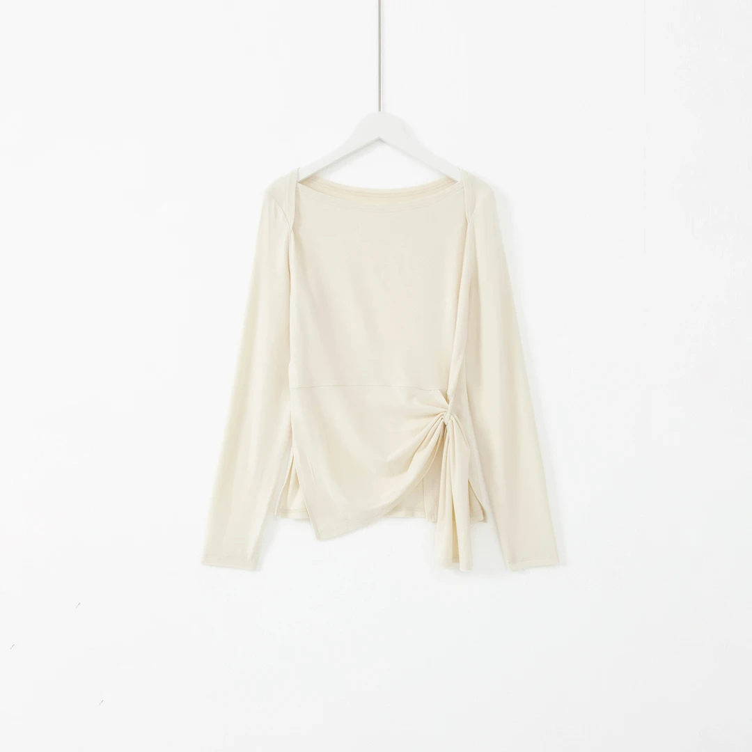 几里与麻 一字肩不规则打底衫 衣长54 胸围86 2080854