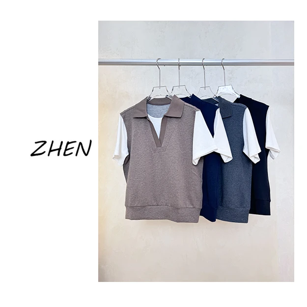 【ZHEN】25K01291 2025新款修身显瘦气质小众设计师款短袖T恤打底