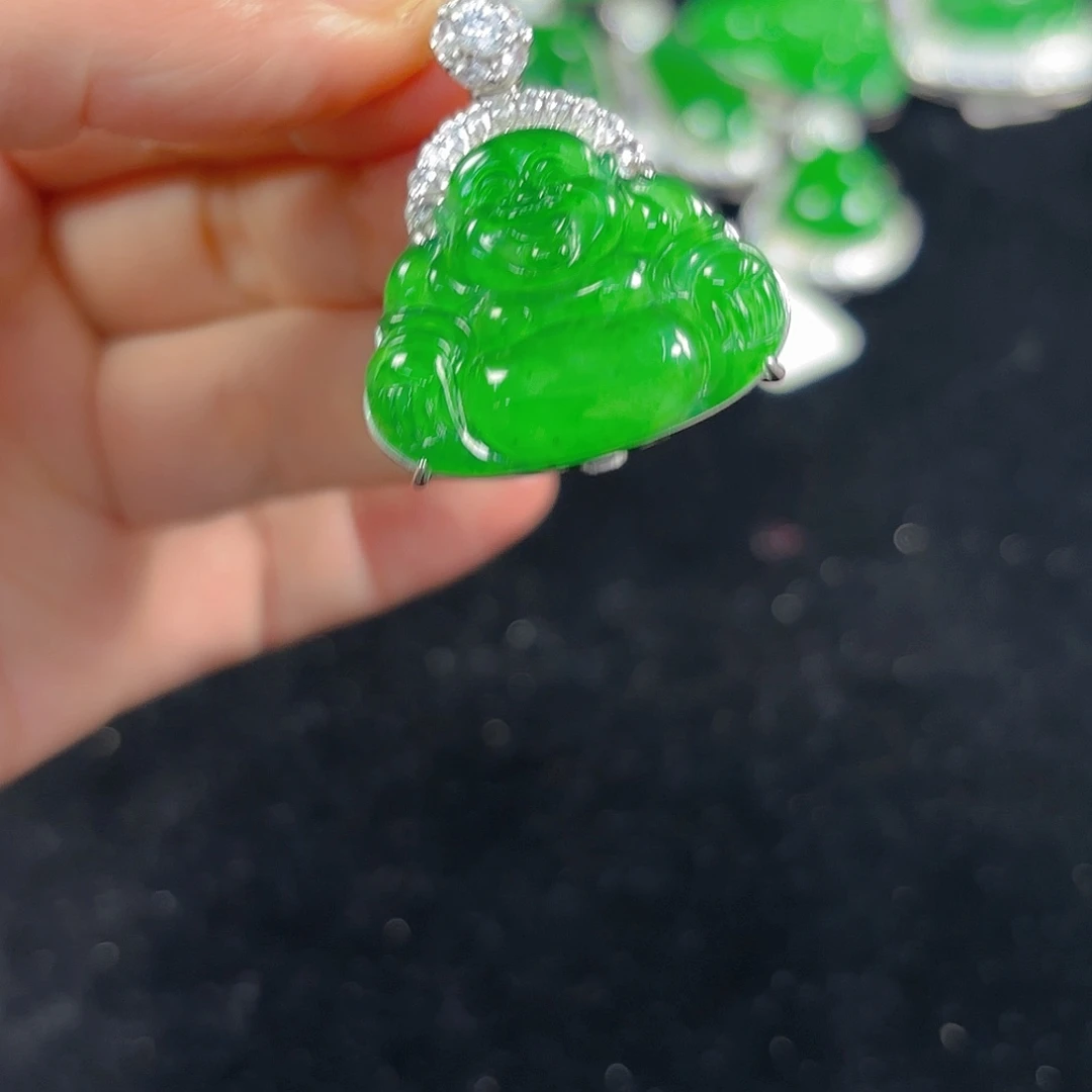 翡翠银S925镶嵌吊坠(不含链)