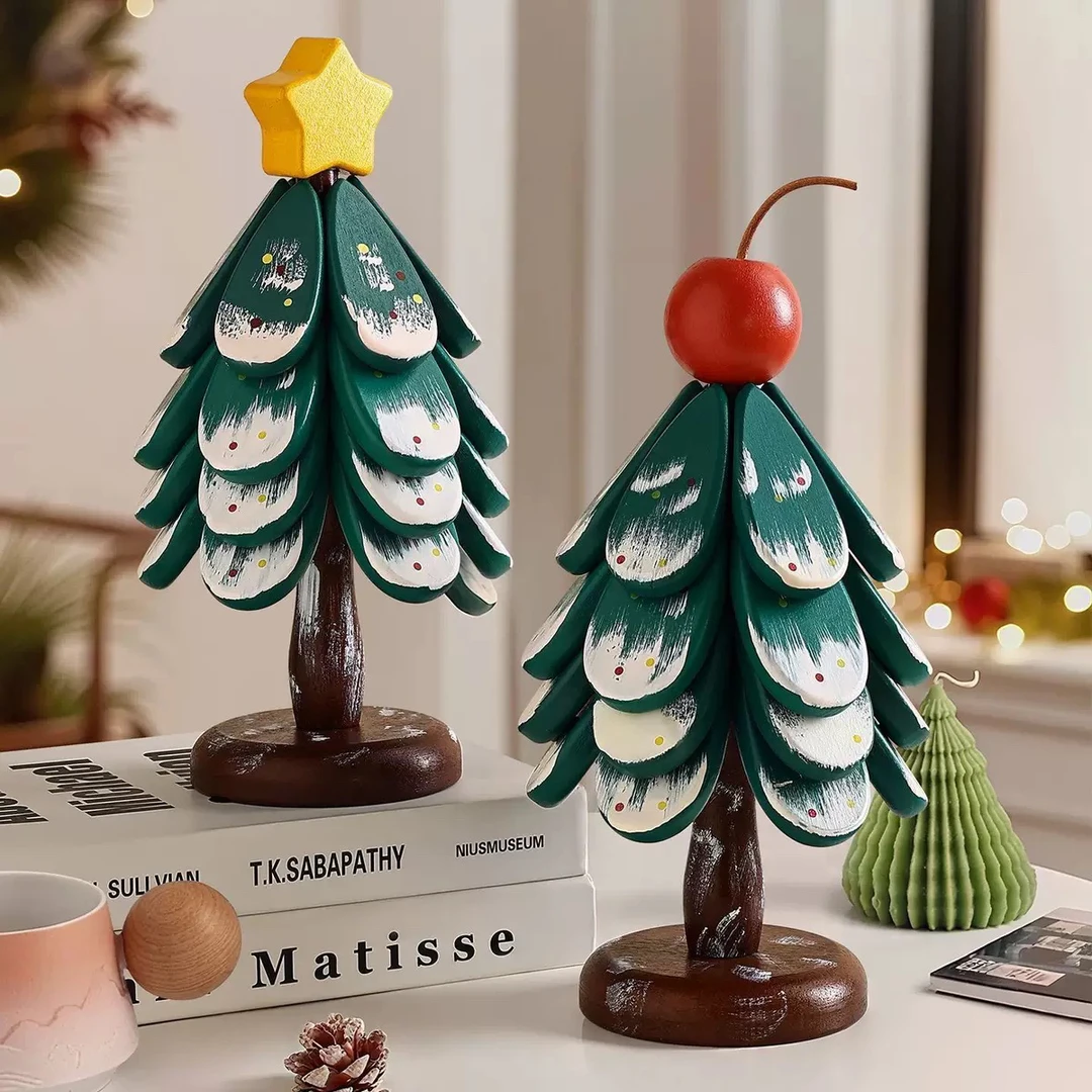 创意实木圣诞树隔热垫餐桌杯垫防烫耐高温多功能摆件