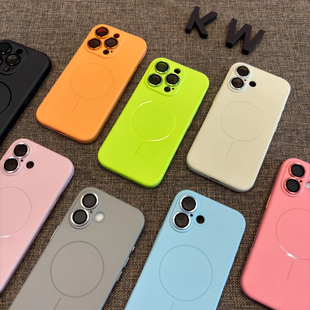 BANCA高级感纯色磁吸适用苹果15/16promax手机壳14/13/12镜头膜11