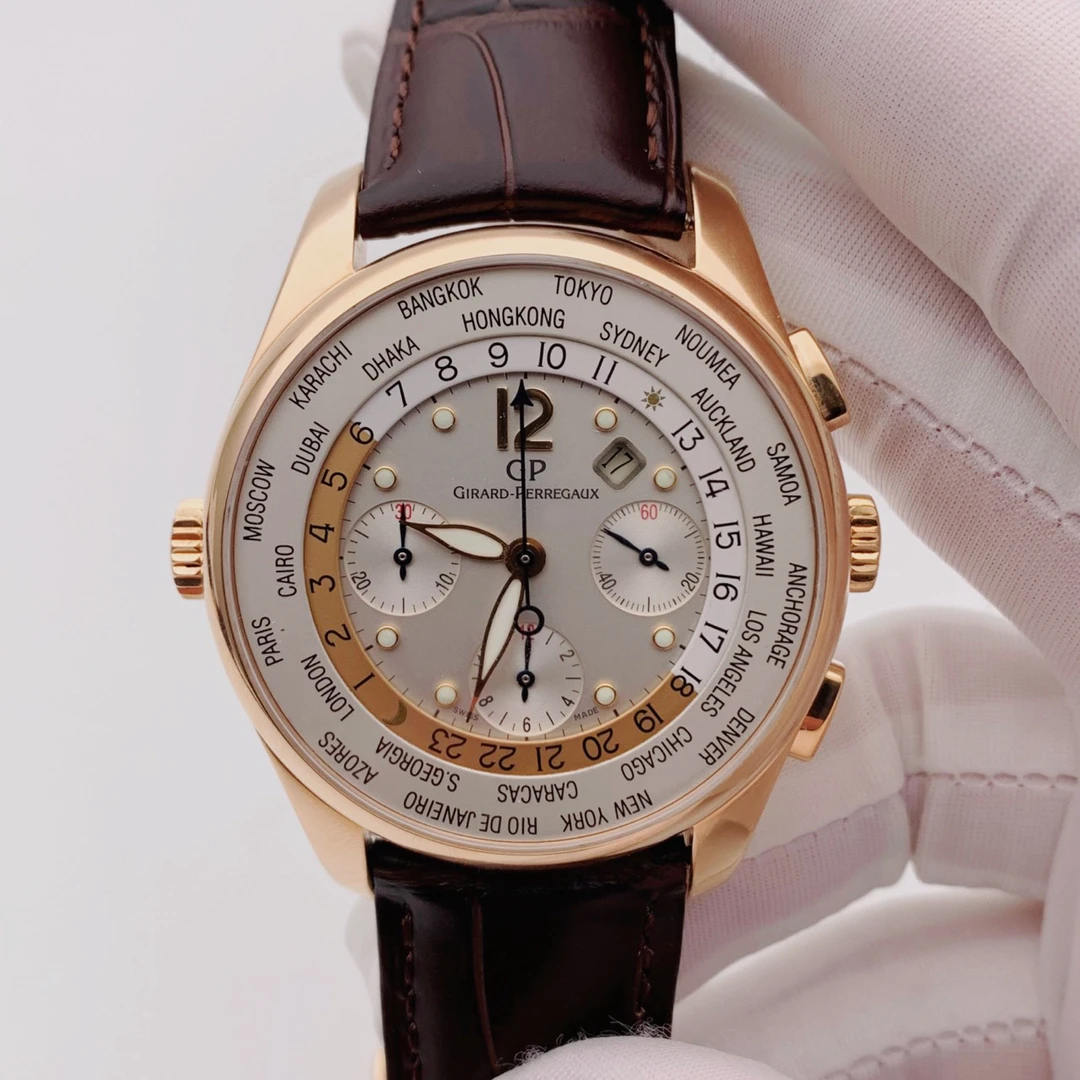 99新  芝柏49805｜43表径自动机械｜双时区世界时｜工价33万9