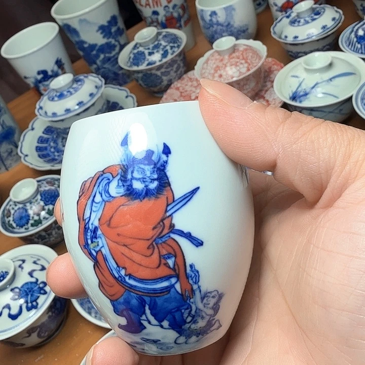 陶手绘钟馗福利款单杯