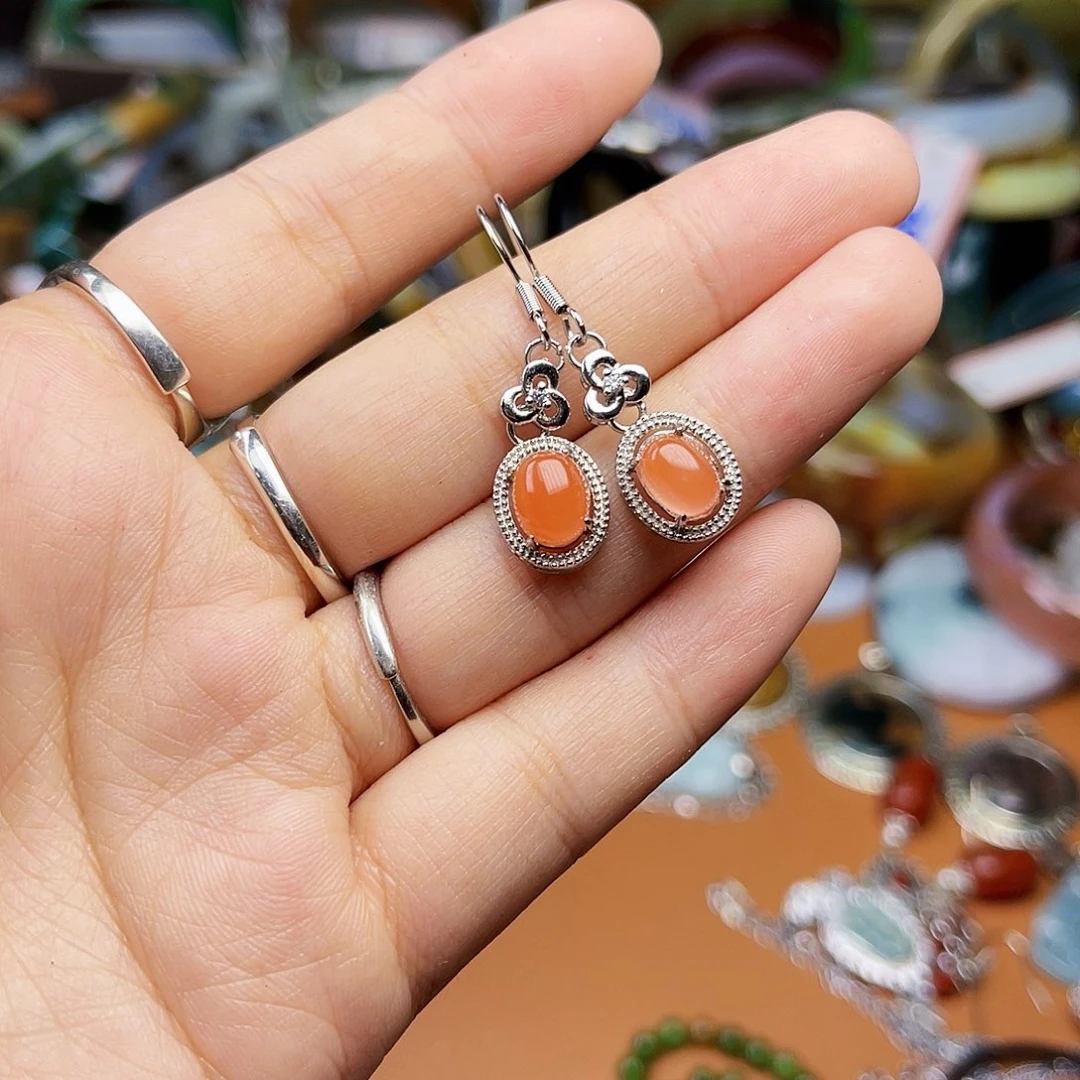 南红玛瑙颈饰银S925镶嵌